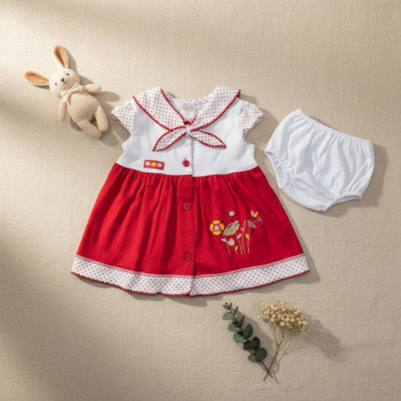 New Baby Girl Dress Set with underwear Size 6 to 9 months - Picture 1 of 3